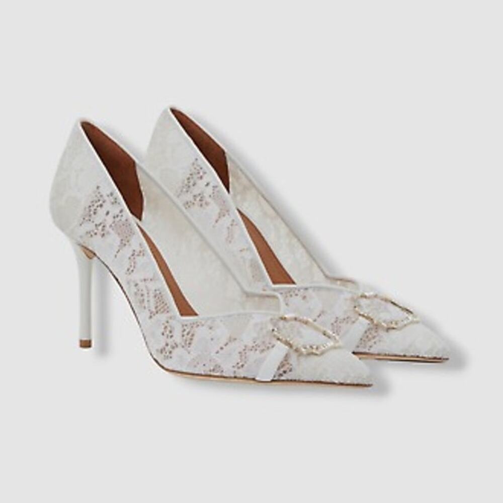 Malone Souliers Lace Pumps Embellished Stiletto Party Bridal Wedding Cocktail 41